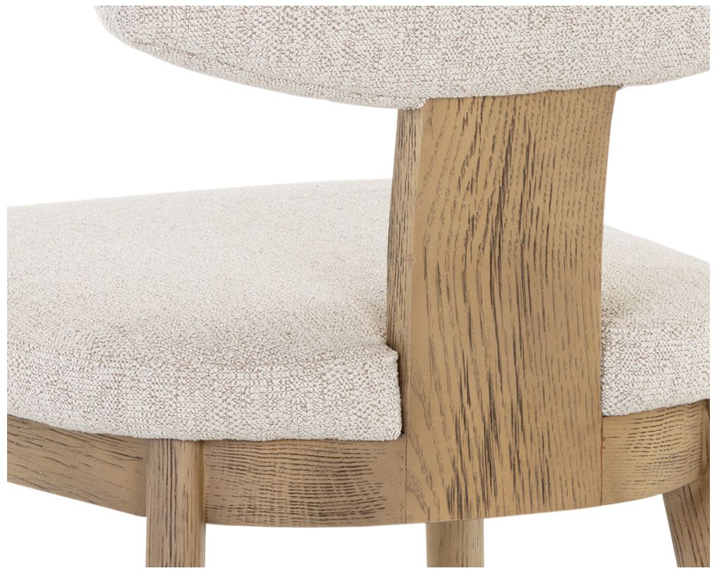 Sunpan Rickett Dining Chair Weathered Oak Dove Cream Set of 2