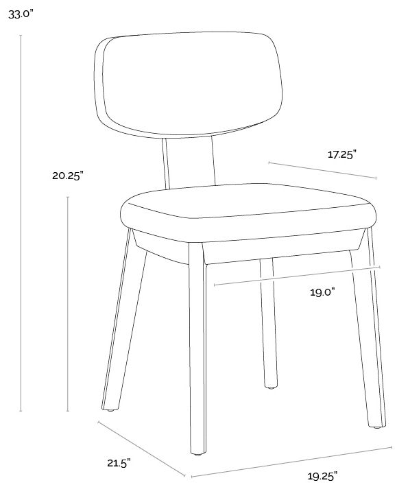 Sunpan Rickett Dining Chair Weathered Oak Dove Cream Set of 2