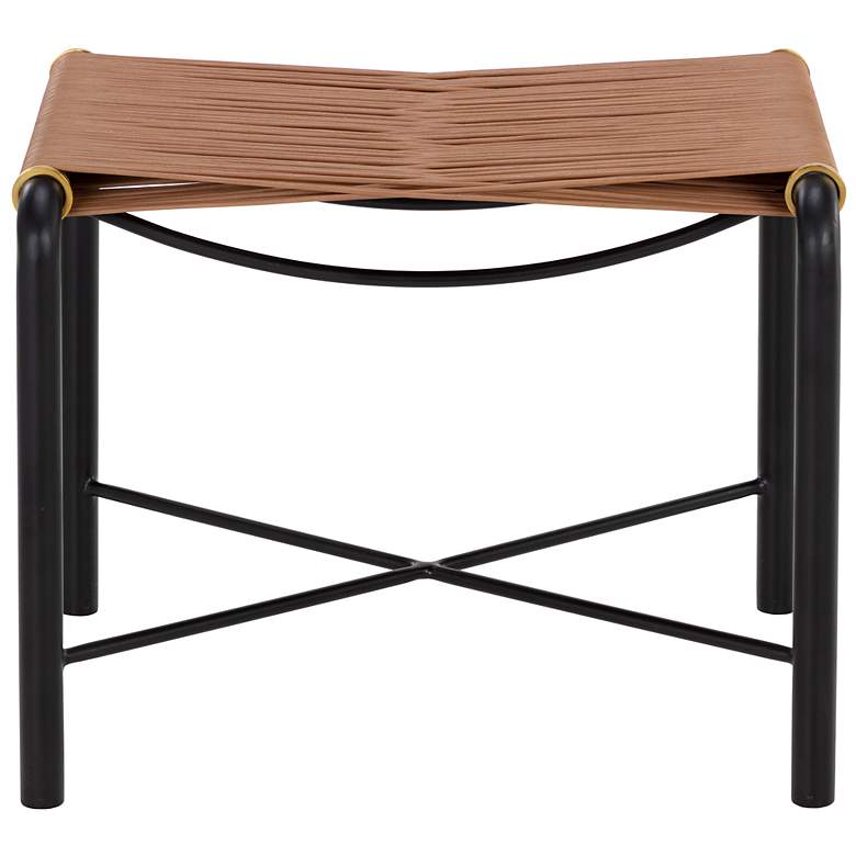 Image 2 Sunpan Riz Stool Tan Leather more views