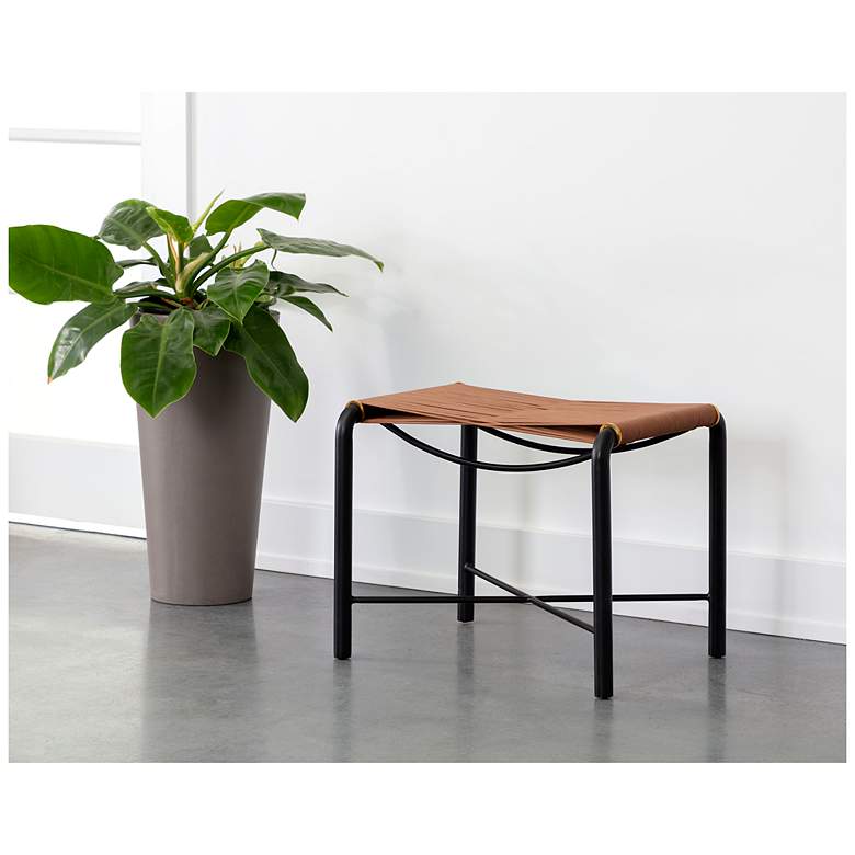 Image 4 Sunpan Riz Stool Tan Leather more views