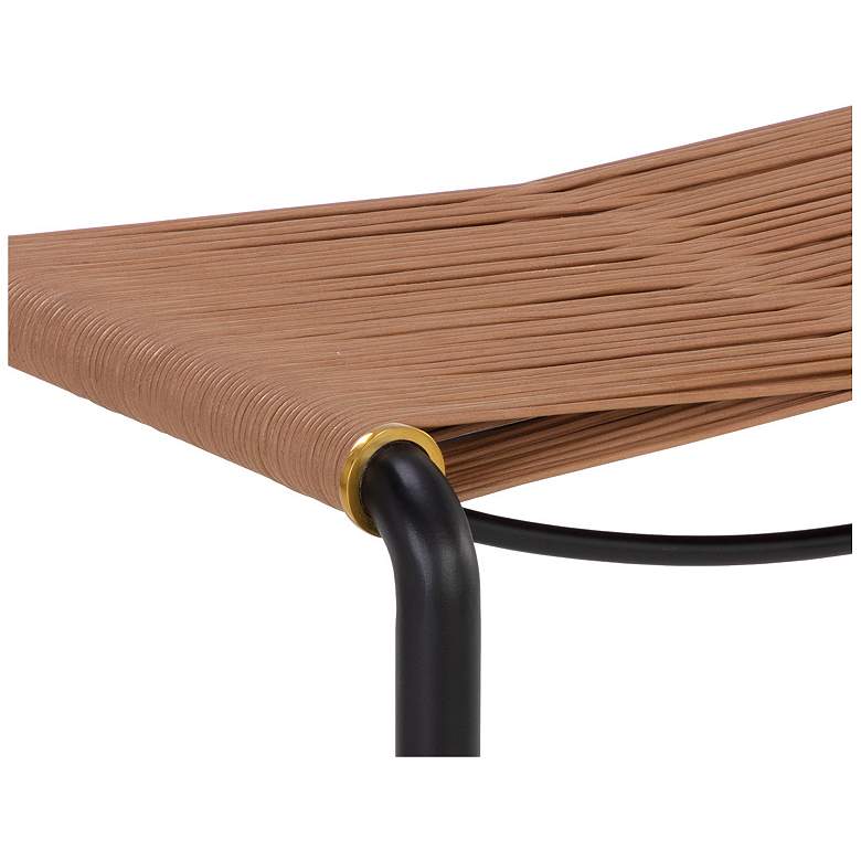 Image 5 Sunpan Riz Stool Tan Leather more views