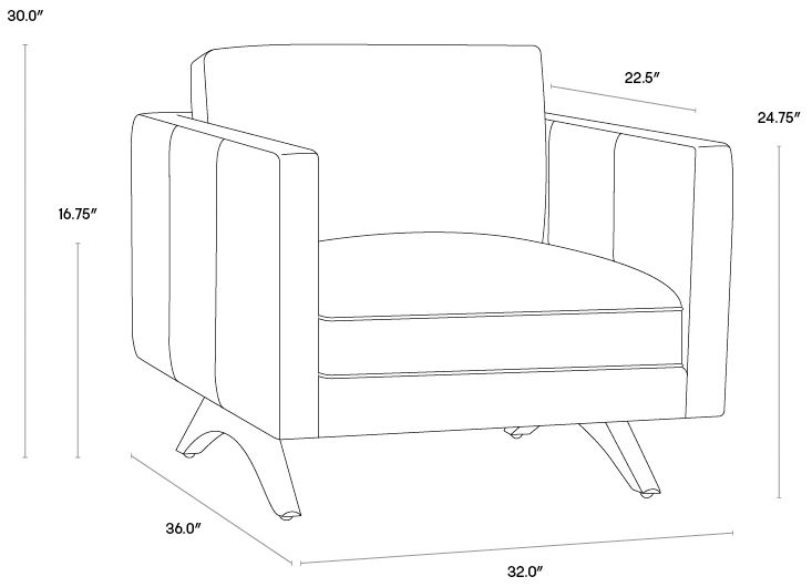 Sunpan Rogers Armchair Shalimar Tobacco Leather