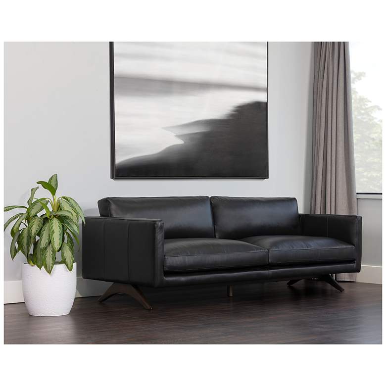 Image 5 Sunpan Rogers Sofa Cortina Black Leather more views