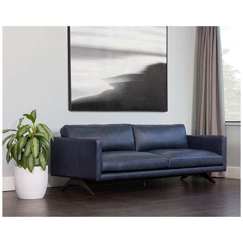 Image 4 Sunpan Rogers Sofa Cortina Ink Leather more views