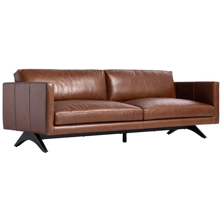 Image 1 Sunpan Rogers Sofa Shalimar Tobacco Leather