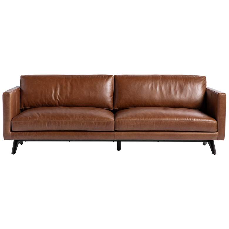 Image 2 Sunpan Rogers Sofa Shalimar Tobacco Leather more views