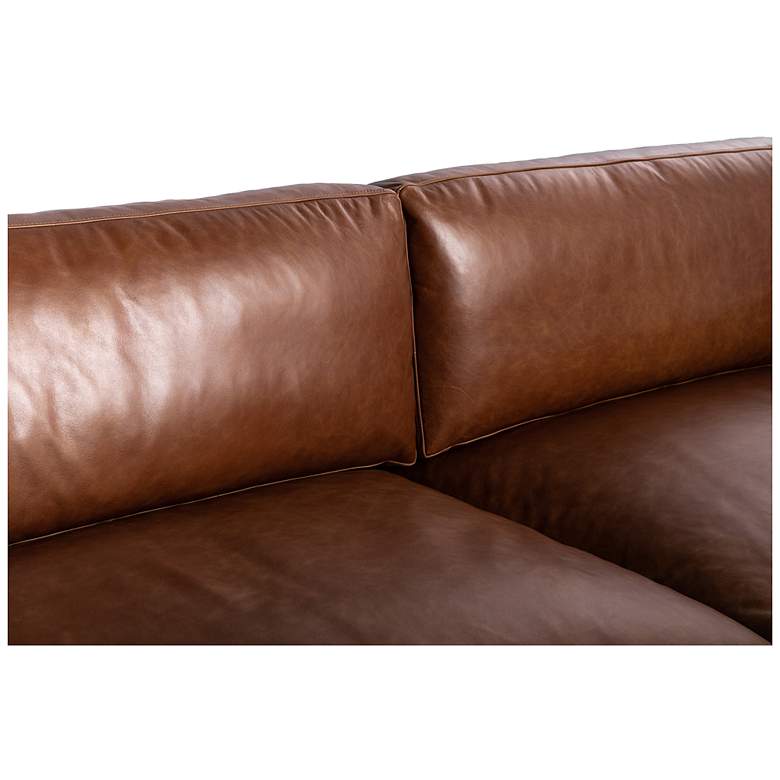 Image 5 Sunpan Rogers Sofa Shalimar Tobacco Leather more views