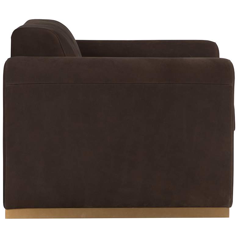 Image 3 Sunpan Romer Armchair Brushed Gold Nubuck Cocoa Leather more views