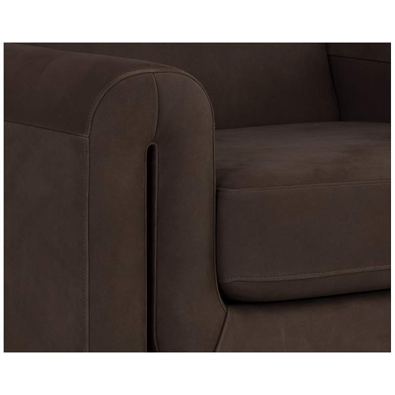 Image 5 Sunpan Romer Armchair Brushed Gold Nubuck Cocoa Leather more views