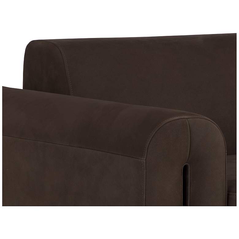 Image 6 Sunpan Romer Armchair Brushed Gold Nubuck Cocoa Leather more views