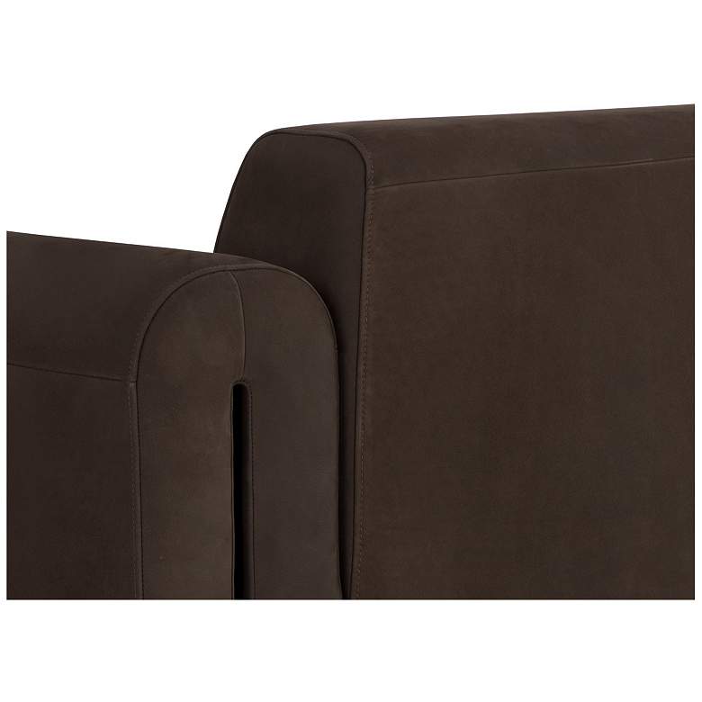 Image 7 Sunpan Romer Armchair Brushed Gold Nubuck Cocoa Leather more views