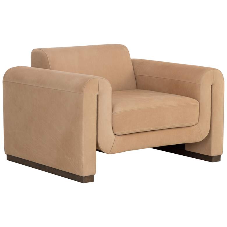 Image 1 Sunpan Romer Armchair Distressed Brown Nubuck Tan Leather