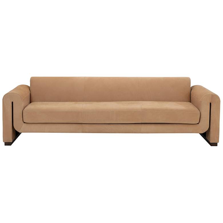 Image 2 Sunpan Romer Sofa Distressed Brown Nubuck Tan Leather more views