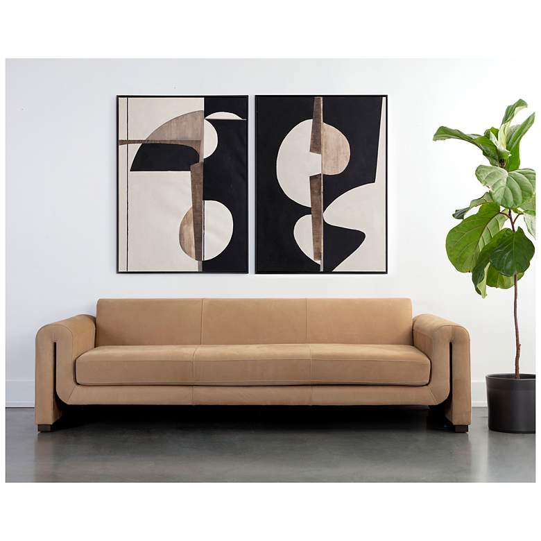Image 4 Sunpan Romer Sofa Distressed Brown Nubuck Tan Leather more views