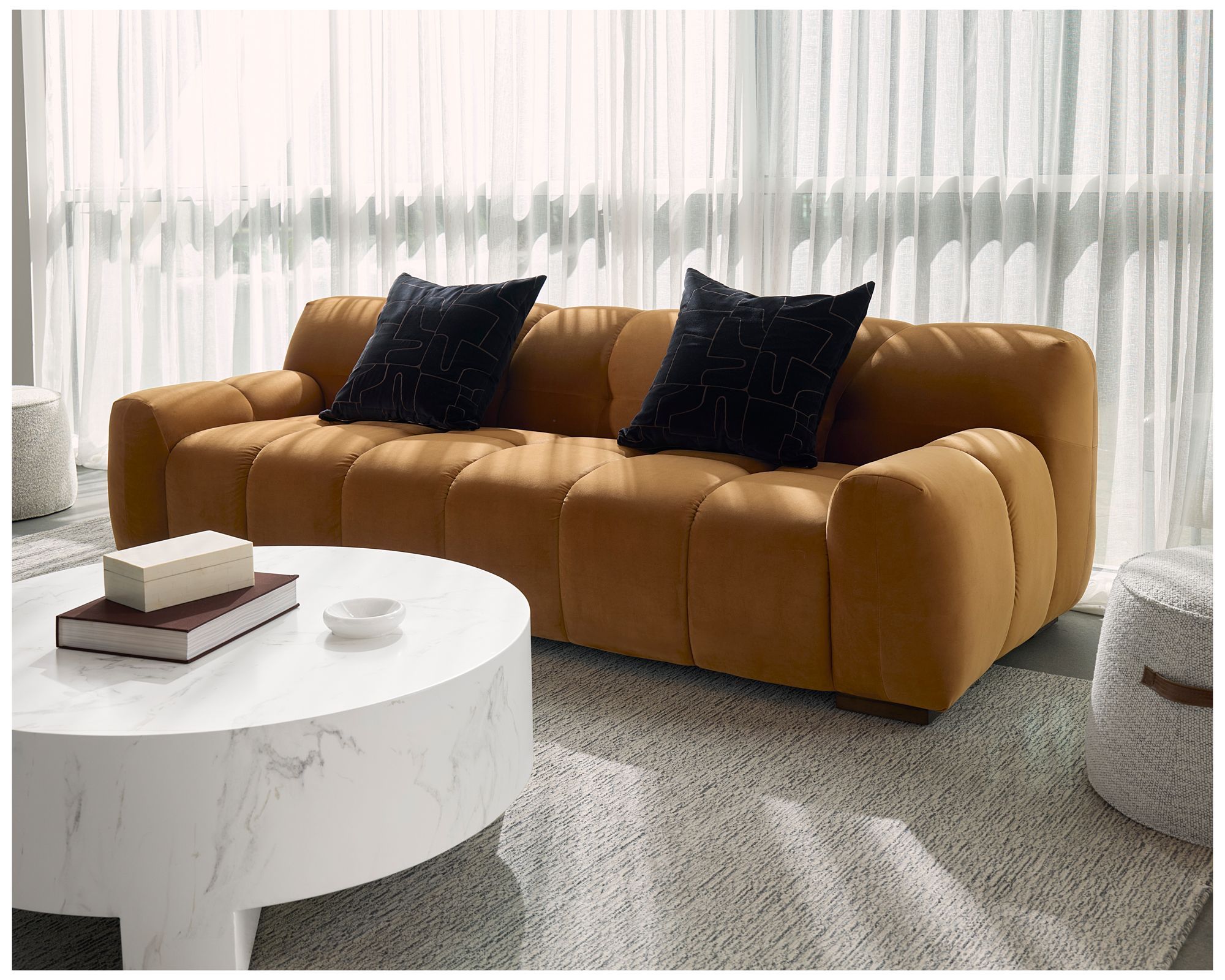 Sunpan Romy Sofa Meg Gold