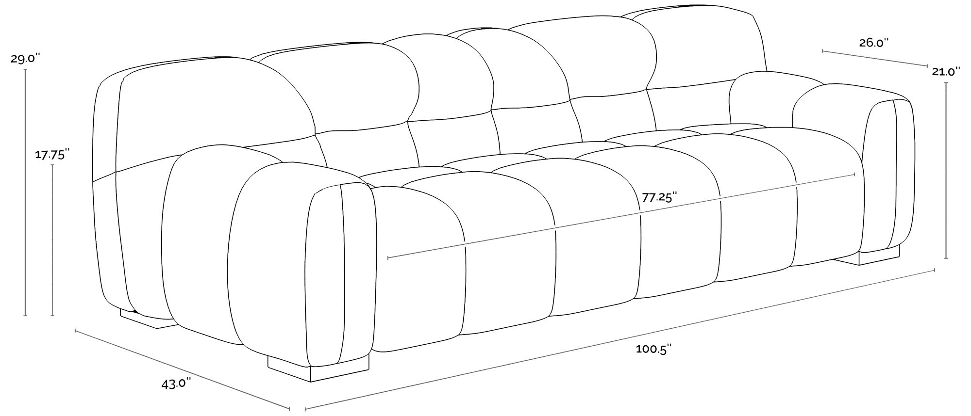 Sunpan Romy Sofa Meg Gold