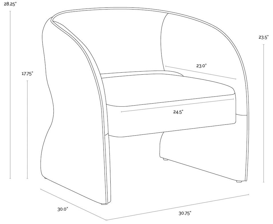 Sunpan Rosalia Lounge Chair Meg Rust