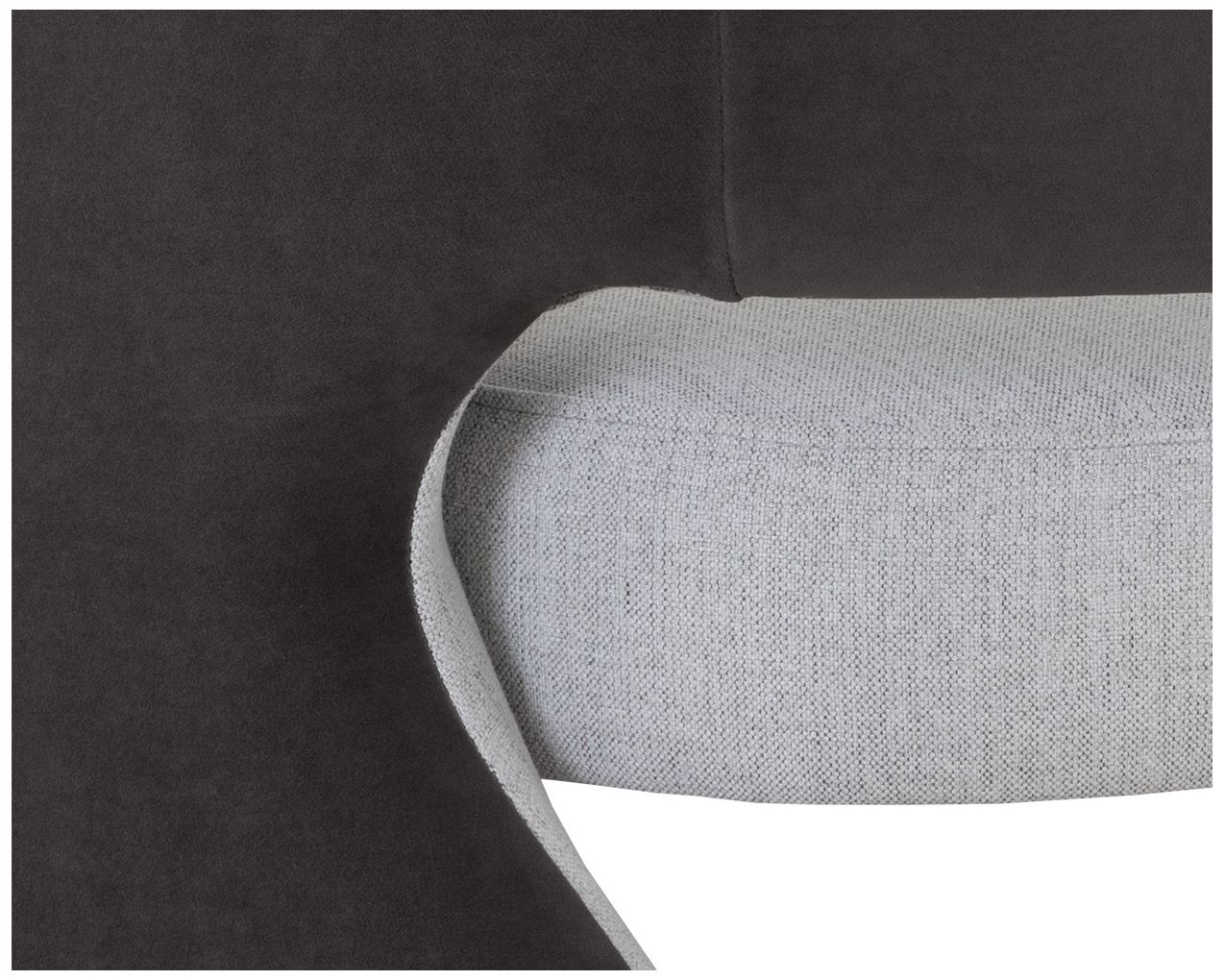 Sunpan Rosalia Lounge Chair Mina Light Gray and Meg Ash