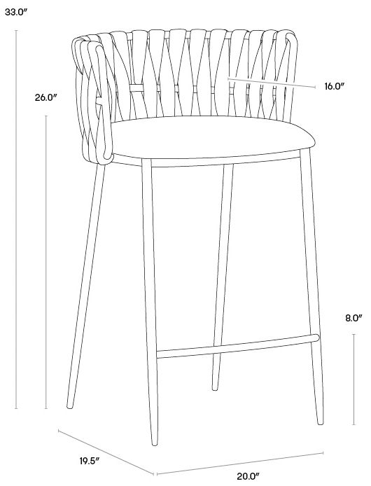 Sunpan Sarai Counter Stool Belfast Heather Gray