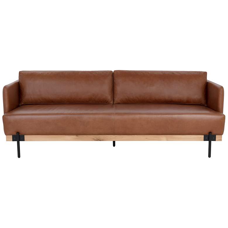 Image 2 Sunpan Saul Sofa Shalimar Tobacco Leather more views