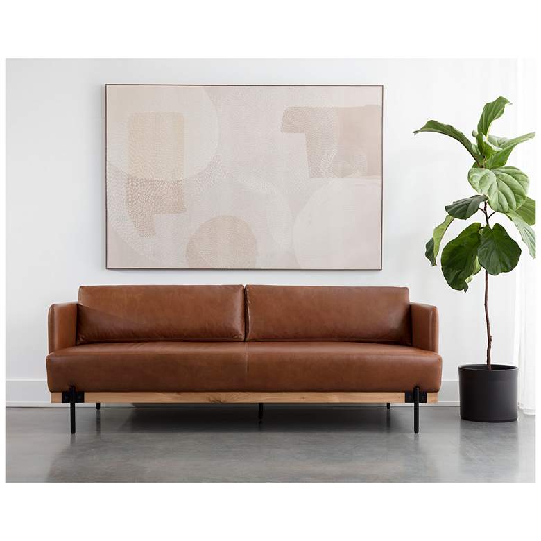 Image 4 Sunpan Saul Sofa Shalimar Tobacco Leather more views