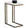 Sunpan Sawyer End Table Antique Brass White