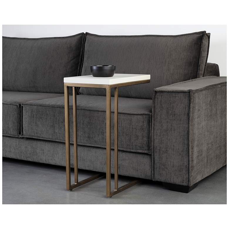 Image 5 Sunpan Sawyer End Table Antique Brass White more views