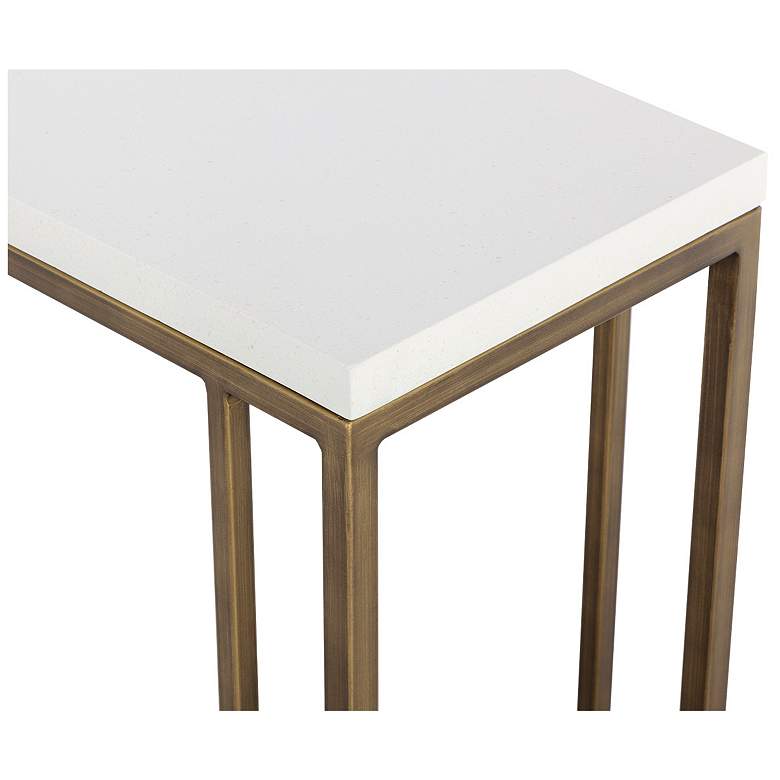 Image 6 Sunpan Sawyer End Table Antique Brass White more views