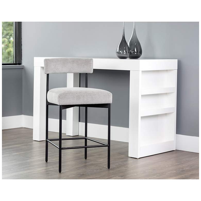Image 7 Sunpan Seneca 20" Wide Black Polo Club Stone Counter Height Stool more views