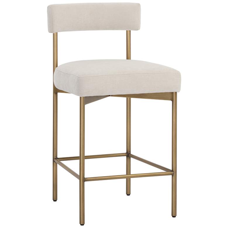 Image 1 Sunpan Seneca Counter Stool Antique Brass Danny Ivory