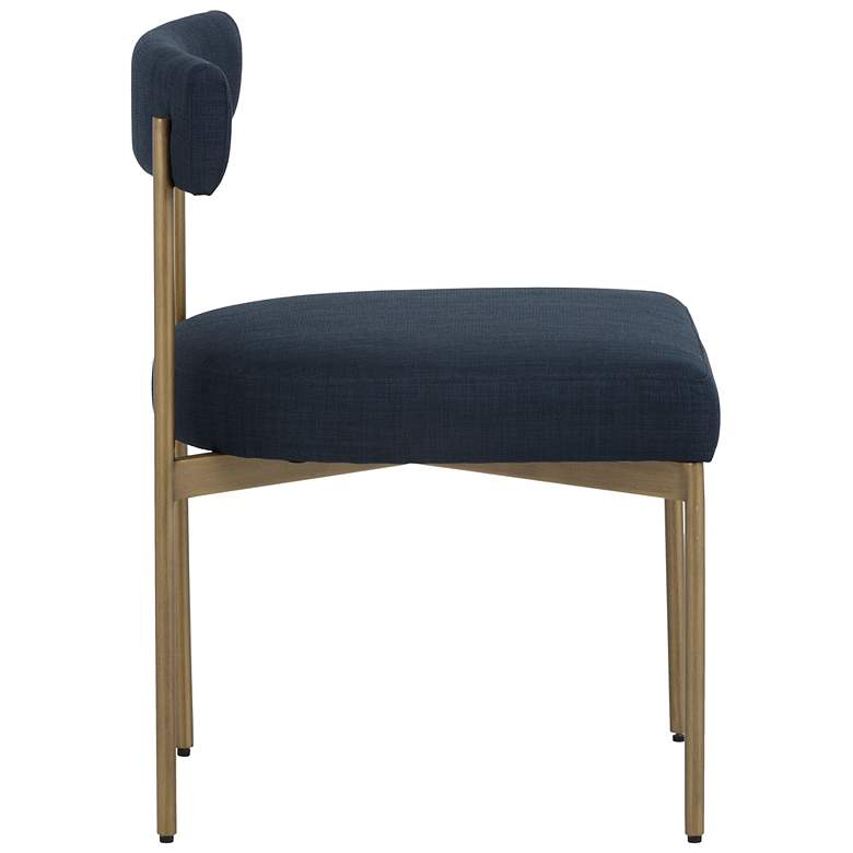 Image 3 Sunpan Seneca Dining Chair Antique Brass Arena Navy Set of 2 more views