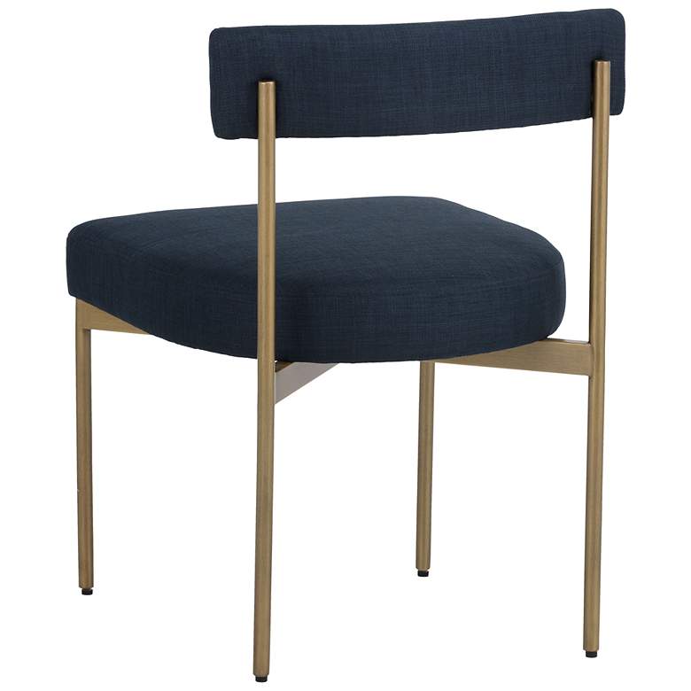 Image 4 Sunpan Seneca Dining Chair Antique Brass Arena Navy Set of 2 more views