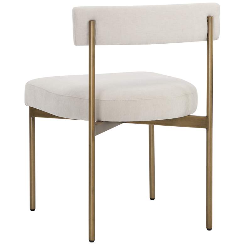 Image 5 Sunpan Seneca Dining Chair Antique Brass Danny Ivory Set of 2 more views
