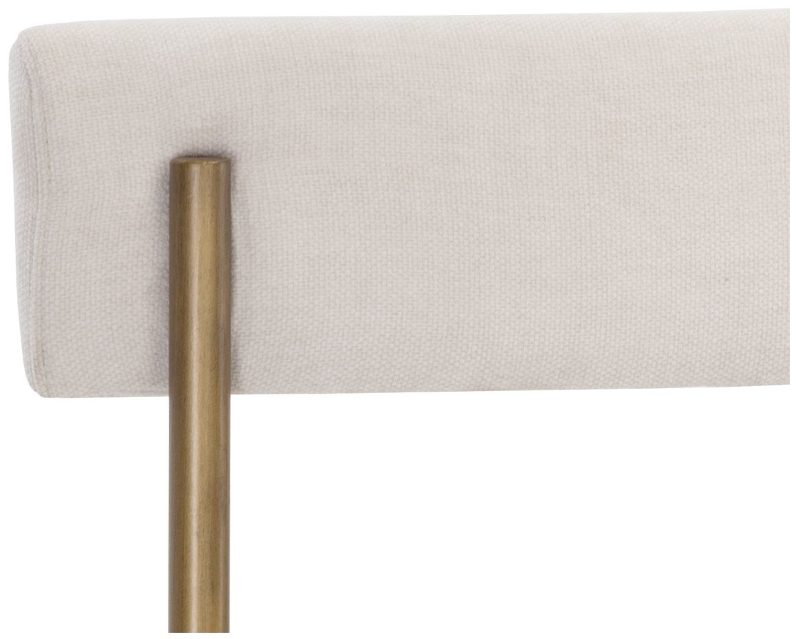 Sunpan Seneca Dining Chair Antique Brass Danny Ivory Set of 2