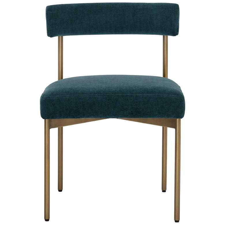 Image 3 Sunpan Seneca Dining Chair Antique Brass Danny Teal Set of 2 more views
