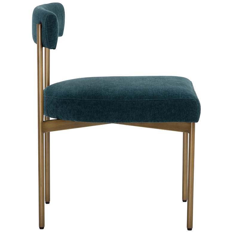 Image 4 Sunpan Seneca Dining Chair Antique Brass Danny Teal Set of 2 more views