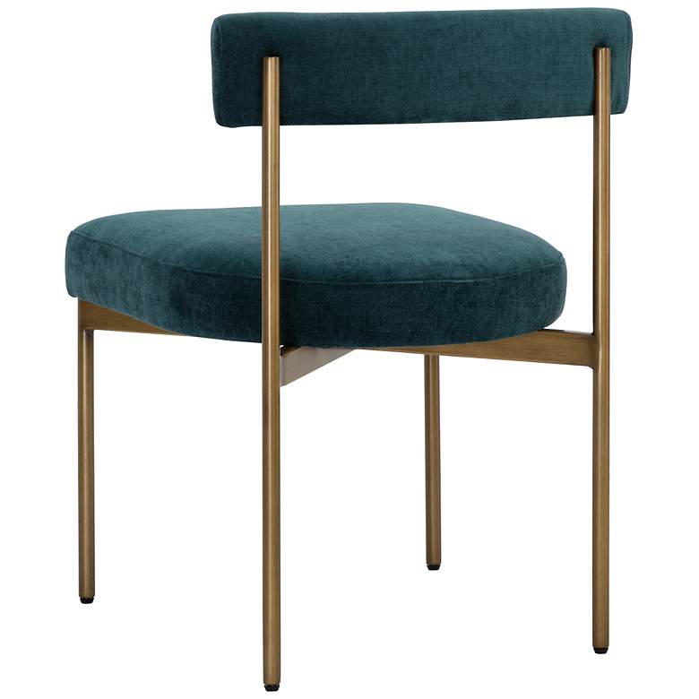 Image 5 Sunpan Seneca Dining Chair Antique Brass Danny Teal Set of 2 more views