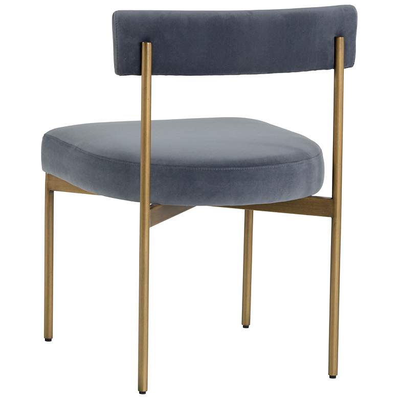 Image 4 Sunpan Seneca Dining Chair Antique Brass Velvet Slate Set of 2 more views