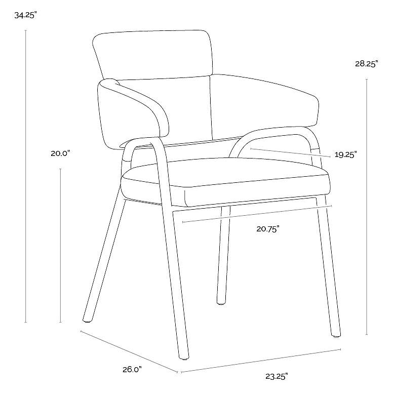 Image 6 Sunpan Sharqui Dining Armchair Nono Petrol more views
