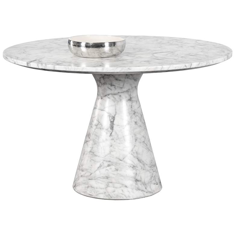 Image 1 Sunpan Shelburne Dining Table Marble Look White 47"