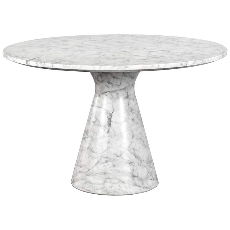Image 2 Sunpan Shelburne Dining Table Marble Look White 47" more views