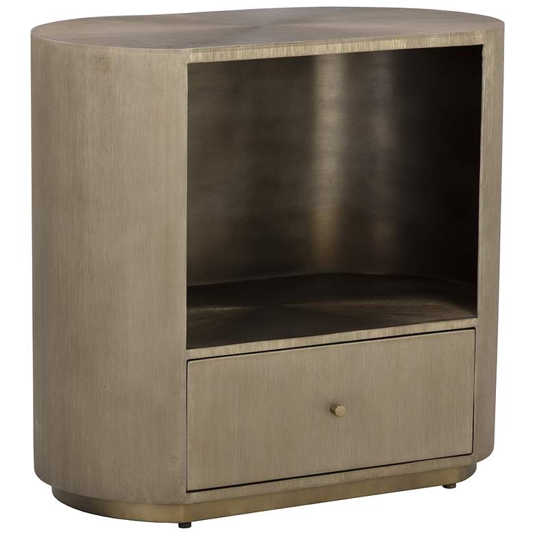 Image 2 Sunpan Siena Nightstand Oval Antique Brass more views