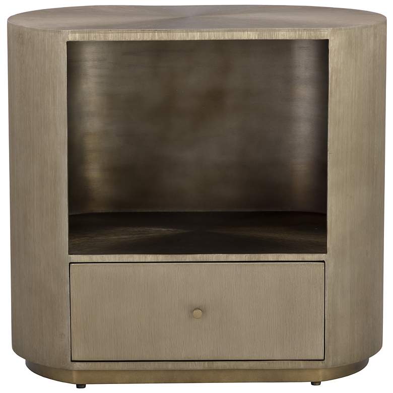 Image 3 Sunpan Siena Nightstand Oval Antique Brass more views