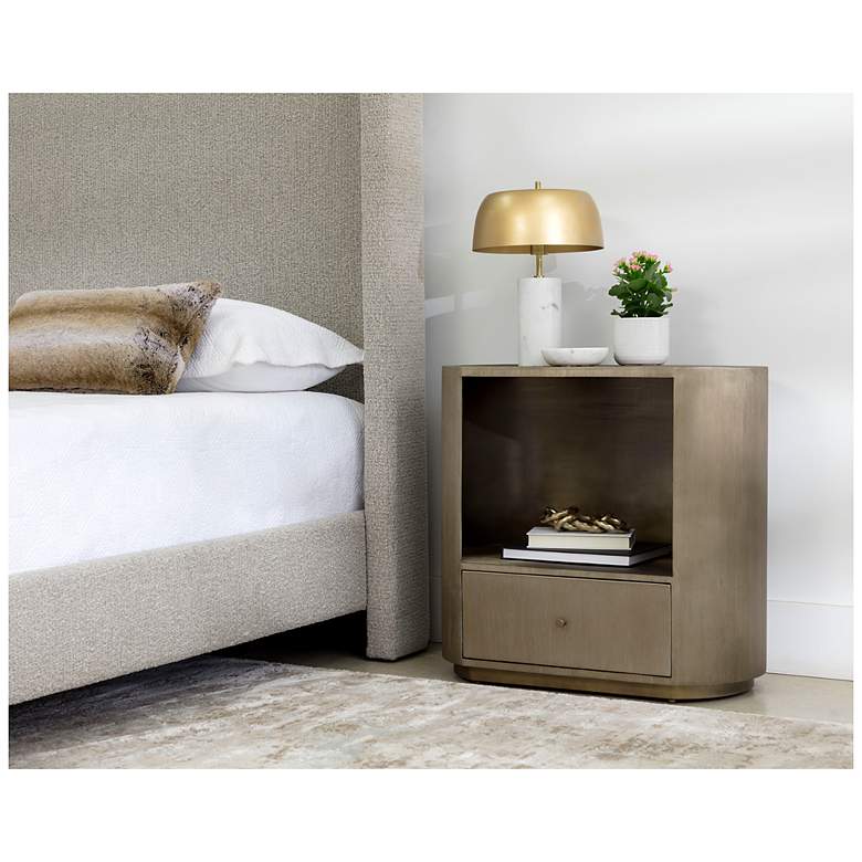 Image 5 Sunpan Siena Nightstand Oval Antique Brass more views