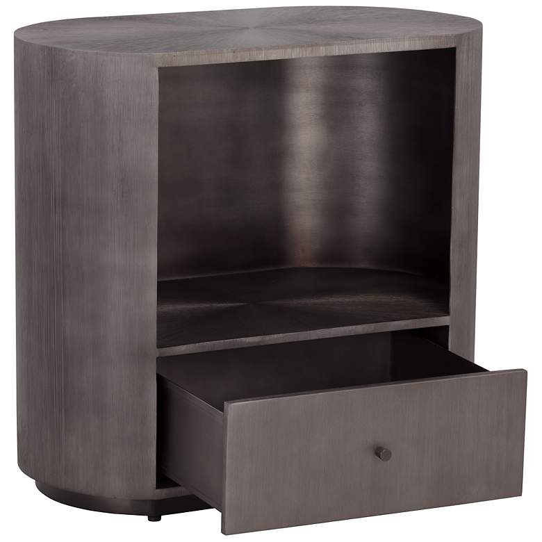 Image 4 Sunpan Siena Nightstand Oval Gunmetal more views