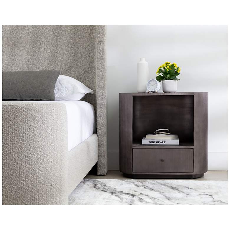 Image 5 Sunpan Siena Nightstand Oval Gunmetal more views