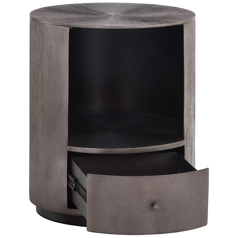 Image 3 Sunpan Siena Nightstand Round Gunmetal more views
