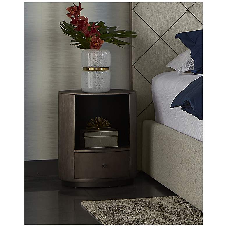 Image 4 Sunpan Siena Nightstand Round Gunmetal more views