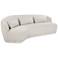 Sunpan Soraya 147" Wide Dove Cream Color Fabric Modern Sofa
