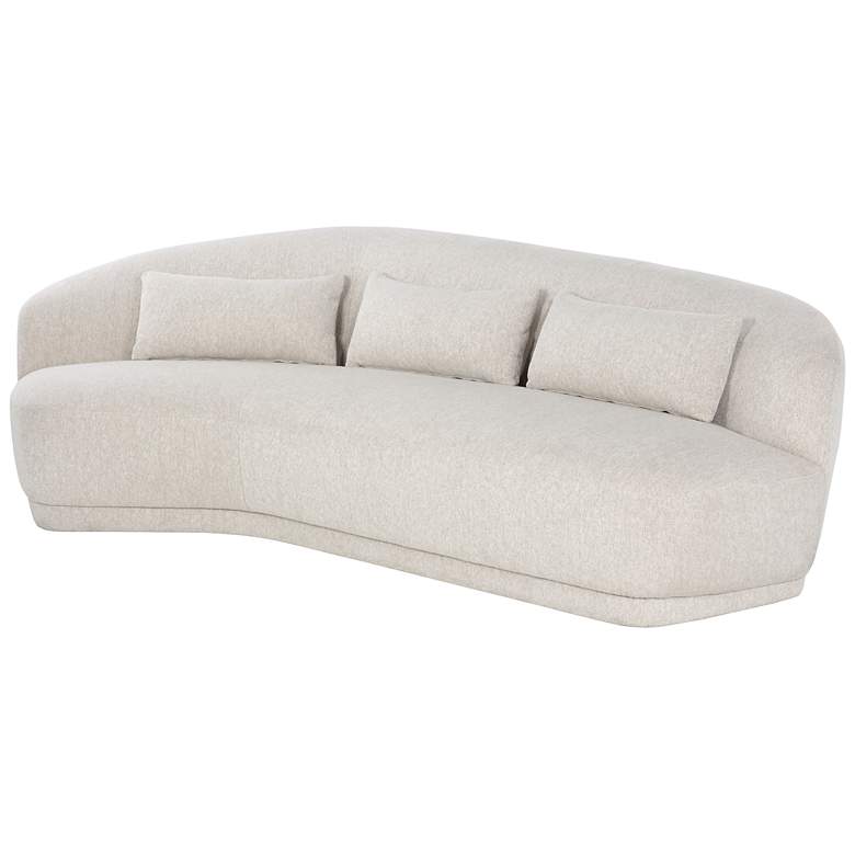 Image 3 Sunpan Soraya 147" Wide Dove Cream Color Fabric Modern Sofa more views